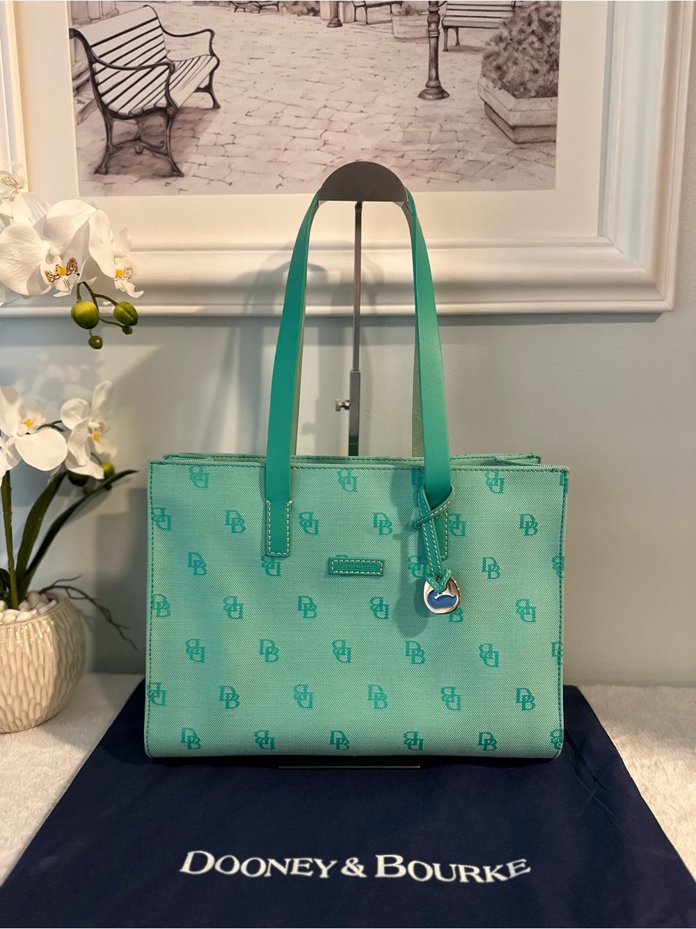 Dooney & Bourke Gretta Monogram Canvas Tote Bag – Mint / Spearmint Green